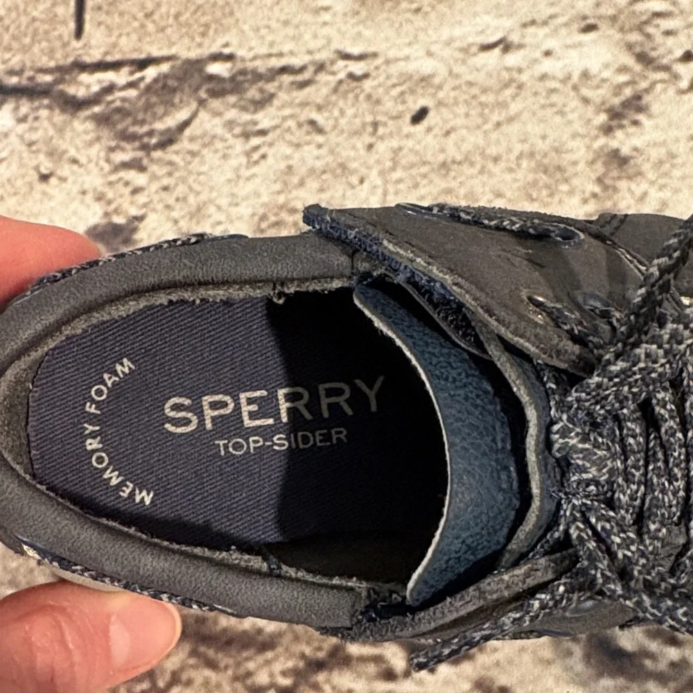 Sperry Toddler Blue Leather Top Sider Boat Shoes